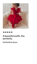Load image into Gallery viewer, Luella Ruffle Bum Romper -Cherry