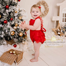 Load image into Gallery viewer, Luella Ruffle Bum Romper -Cherry