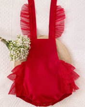 Load image into Gallery viewer, Luella Ruffle Bum Romper -Cherry