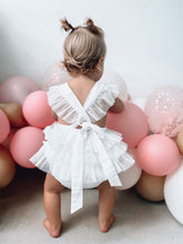 Load image into Gallery viewer, Luella Ruffle Bum Romper-White