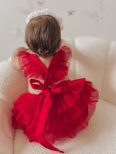 Load image into Gallery viewer, Luella Ruffle Bum Romper -Cherry