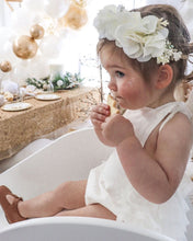 Load image into Gallery viewer, Luella Ruffle Bum Romper-White