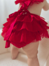 Load image into Gallery viewer, Luella Ruffle Bum Romper -Cherry