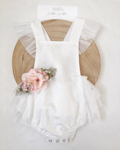 Load image into Gallery viewer, Luella Ruffle Bum Romper-White