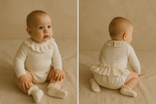 Load image into Gallery viewer, HI BYE BEBE Sophie Knit Frill Bodysuit-Ivory