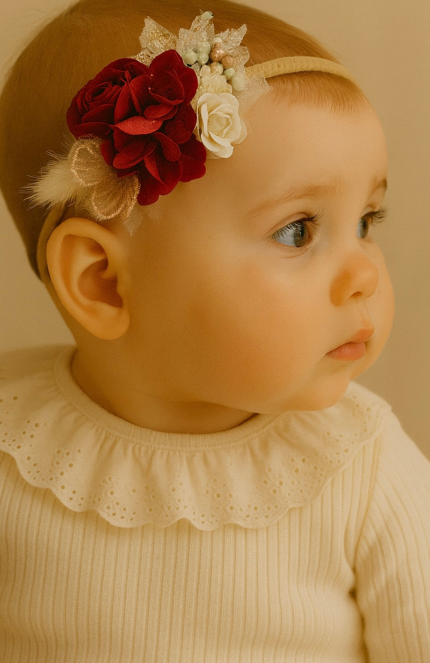 Butterfly Kiss Christmas Floral Baby Headband