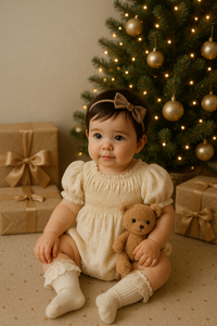 HI BYEBEBE~Cream/Gold Sparkle Romper