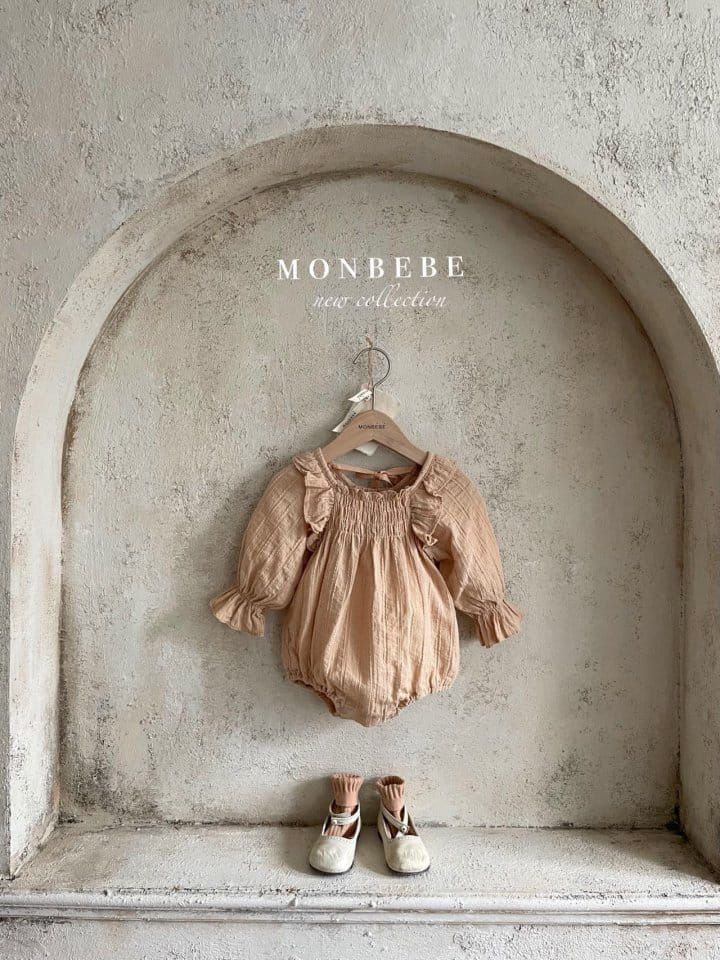MONBEBE~Isabel Long Sleeve Baby Romper~Terracotta