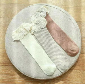 Olivia Lace Baby Socks -Ivory