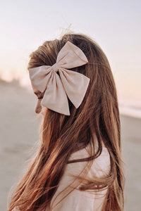 Linen Sailor Bow -Blush